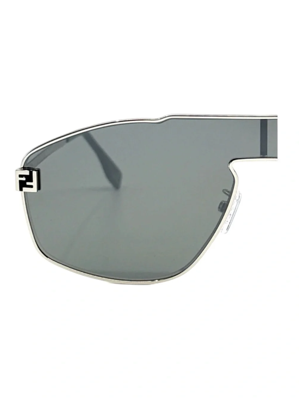NWT Fendi Sky Aviator Sunglasses Silver Mirror Shield FF Logo Men Women Eyewear